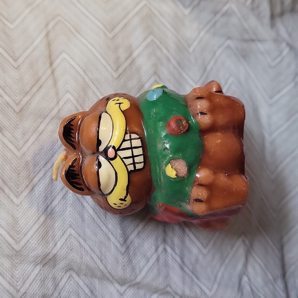 VTG Garfield Christmas Wreath Candle
